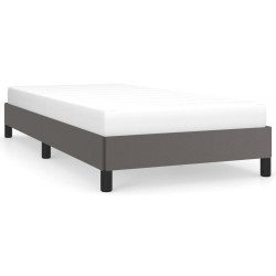 vidaXL Estructura de cama de cuero sintético gris 90x200 cm