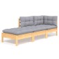 vidaXL Juego de muebles de jardín 3 pzas y cojines madera maciza pino vidaXL Juego de muebles de jardín 3 pzas y cojines madera maciza pino
