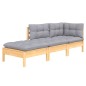 vidaXL Juego de muebles de jardín 3 pzas y cojines madera maciza pino vidaXL Juego de muebles de jardín 3 pzas y cojines madera maciza pino