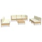 vidaXL Muebles de jardín 8 piezas cojines madera maciza de pino vidaXL Muebles de jardín 8 piezas cojines madera maciza de pino