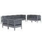 vidaXL Juego de muebles de jardín 8 pzas y cojines madera pino maciza vidaXL Juego de muebles de jardín 8 pzas y cojines madera pino maciza