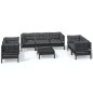 vidaXL Juego de muebles de jardín 8 pzas y cojines madera maciza pino vidaXL Juego de muebles de jardín 8 pzas y cojines madera maciza pino