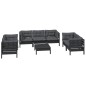 vidaXL Juego de muebles de jardín 8 pzas y cojines madera maciza pino vidaXL Juego de muebles de jardín 8 pzas y cojines madera maciza pino