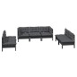 vidaXL Juego de muebles de jardín 7 pzas y cojines madera maciza pino vidaXL Juego de muebles de jardín 7 pzas y cojines madera maciza pino