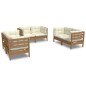 vidaXL Muebles de jardín 6 piezas con cojines de madera de pino maciza vidaXL Muebles de jardín 6 piezas con cojines de madera de pino maciza
