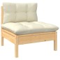 vidaXL Muebles de jardín 6 piezas cojines madera de pino color crema vidaXL Muebles de jardín 6 piezas cojines madera de pino color crema