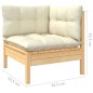 vidaXL Muebles de jardín 6 piezas cojines madera de pino color crema vidaXL Muebles de jardín 6 piezas cojines madera de pino color crema