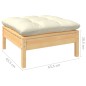 vidaXL Muebles de jardín 6 piezas cojines madera de pino color crema vidaXL Muebles de jardín 6 piezas cojines madera de pino color crema