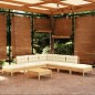 vidaXL Muebles de jardín 8 piezas cojines madera de pino color crema vidaXL Muebles de jardín 8 piezas cojines madera de pino color crema