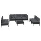 vidaXL Juego de muebles de jardín 8 pzas y cojines madera maciza pino