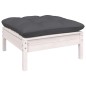 vidaXL Muebles de jardín 5 pzas con cojines blanco madera de pino vidaXL Muebles de jardín 5 pzas con cojines blanco madera de pino