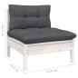 vidaXL Muebles de jardín 5 pzas con cojines blanco madera de pino vidaXL Muebles de jardín 5 pzas con cojines blanco madera de pino