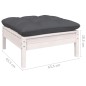 vidaXL Muebles de jardín 5 pzas con cojines blanco madera de pino vidaXL Muebles de jardín 5 pzas con cojines blanco madera de pino