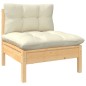 vidaXL Muebles de jardín 7 pzas y cojines madera maciza de pino crema vidaXL Muebles de jardín 7 pzas y cojines madera maciza de pino crema