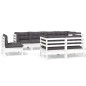 vidaXL Muebles de jardín 8 pzas y cojines blanco madera maciza de pino vidaXL Muebles de jardín 8 pzas y cojines blanco madera maciza de pino