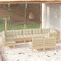 vidaXL Muebles de jardín 9 piezas y cojines madera maciza de pino vidaXL Muebles de jardín 9 piezas y cojines madera maciza de pino