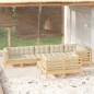 vidaXL Muebles de jardín 9 pzas y cojines madera maciza de pino crema vidaXL Muebles de jardín 9 pzas y cojines madera maciza de pino crema