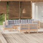 vidaXL Juego de muebles de jardín 9 pzas y cojines madera maciza pino vidaXL Juego de muebles de jardín 9 pzas y cojines madera maciza pino