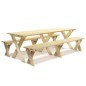 vidaXL Juego de comedor de jardín 3 piezas madera de pino impregnada vidaXL Juego de comedor de jardín 3 piezas madera de pino impregnada