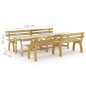 vidaXL Juego de comedor de jardín 3 piezas madera de pino impregnada vidaXL Juego de comedor de jardín 3 piezas madera de pino impregnada