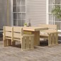 vidaXL Juego de comedor de jardín 3 piezas madera de pino impregnada 