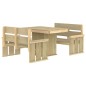 vidaXL Juego de comedor de jardín 3 piezas madera de pino impregnada 