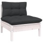 vidaXL Muebles de jardín 5 pzas con cojines blanco madera maciza pino vidaXL Muebles de jardín 5 pzas con cojines blanco madera maciza pino