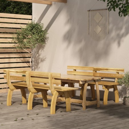 vidaXL Juego de comedor de jardín 3 piezas madera de pino impregnada 
