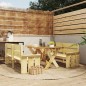 vidaXL Juego de comedor de jardín 3 piezas madera de pino impregnada vidaXL Juego de comedor de jardín 3 piezas madera de pino impregnada