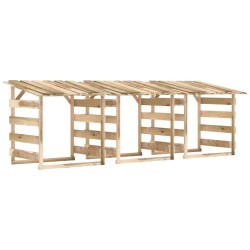 vidaXL Pérgolas con techo 3 uds madera pino impregnada 100x90x100 cm