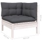 vidaXL Muebles de jardín 8 pzas con cojines blanco madera maciza pino vidaXL Muebles de jardín 8 pzas con cojines blanco madera maciza pino