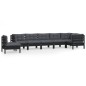 vidaXL Muebles de jardín 8 pzas y cojines negro madera maciza de pino vidaXL Muebles de jardín 8 pzas y cojines negro madera maciza de pino
