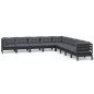 vidaXL Muebles de jardín 9 pzas y cojines negro madera maciza de pino vidaXL Muebles de jardín 9 pzas y cojines negro madera maciza de pino