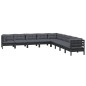 vidaXL Muebles de jardín 9 pzas y cojines negro madera maciza de pino vidaXL Muebles de jardín 9 pzas y cojines negro madera maciza de pino