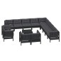 vidaXL Muebles de jardín 14 pzas con cojines negro madera maciza pino vidaXL Muebles de jardín 14 pzas con cojines negro madera maciza pino