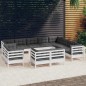 vidaXL Muebles de jardín 12 pzas y cojines blanco madera maciza pino vidaXL Muebles de jardín 12 pzas y cojines blanco madera maciza pino
