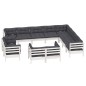 vidaXL Muebles de jardín 12 pzas y cojines blanco madera maciza pino vidaXL Muebles de jardín 12 pzas y cojines blanco madera maciza pino