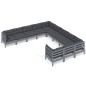 vidaXL Muebles de jardín 11 pzas y cojines gris madera de pino