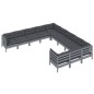 vidaXL Muebles de jardín 11 pzas y cojines gris madera de pino