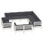 vidaXL Muebles de jardín 11 pzas y cojines blanco madera maciza pino vidaXL Muebles de jardín 11 pzas y cojines blanco madera maciza pino