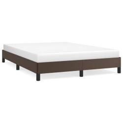 vidaXL Estructura de cama de cuero sintético marrón 140x190 cm