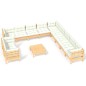 vidaXL Muebles de jardín 12 piezas y cojines madera maciza de pino