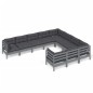 vidaXL Muebles de jardín 10 pzas y cojines madera de pino gris