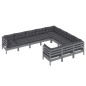 vidaXL Muebles de jardín 10 pzas y cojines madera de pino gris