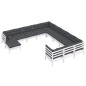vidaXL Muebles de jardín 12 pzas con cojines blanco madera de pino vidaXL Muebles de jardín 12 pzas con cojines blanco madera de pino