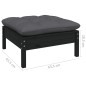 vidaXL Muebles de jardín 13 pzas con cojines negro madera de pino vidaXL Muebles de jardín 13 pzas con cojines negro madera de pino