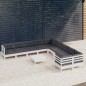 vidaXL Muebles de jardín 11 pzas y cojines blanco madera de pino vidaXL Muebles de jardín 11 pzas y cojines blanco madera de pino