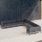 vidaXL Muebles de jardín 10 pzas y cojines madera de pino gris vidaXL Muebles de jardín 10 pzas y cojines madera de pino gris