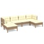 vidaXL Muebles de jardín 6 pzas y cojines madera de pino marrón miel vidaXL Muebles de jardín 6 pzas y cojines madera de pino marrón miel