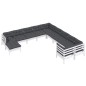 vidaXL Muebles de jardín 11 pzas y cojines blanco madera de pino vidaXL Muebles de jardín 11 pzas y cojines blanco madera de pino